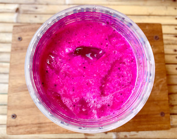 istock Dragon fruit smoothie in a glass 2042627452