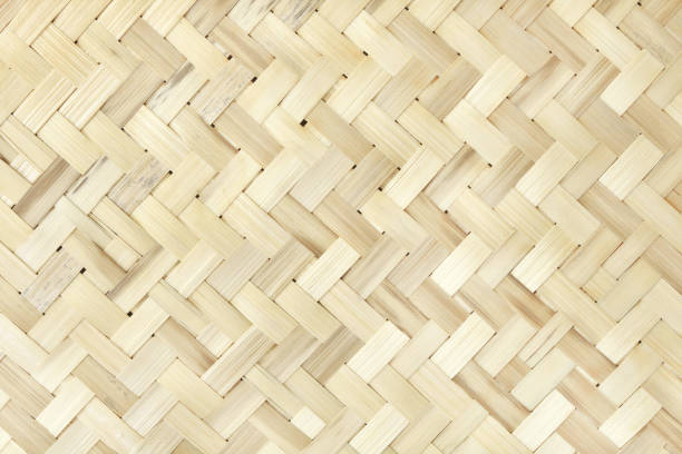 istock Old bamboo weave texture background, pattern of woven rattan mat in vintage style. 2042641620