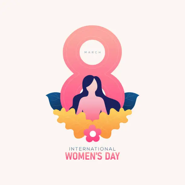 Vector illustration of Happy women's day greeting card celebration