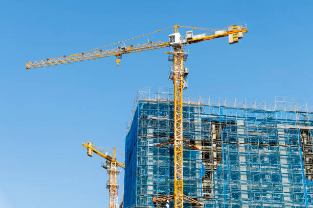 istock View of the building construction site with cranes in Taiwan. 2042664857