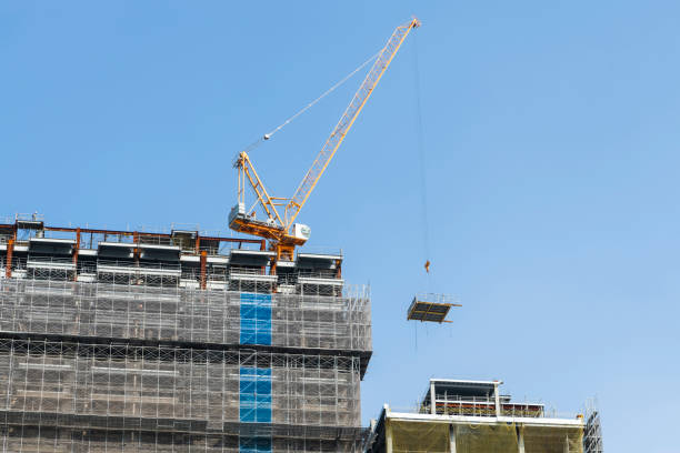 istock View of the building construction site with cranes in Taiwan. 2042666464