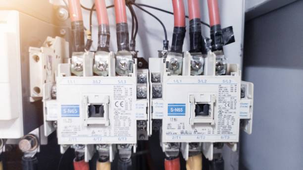 istock Installation the main magnetic conntactors on the Electrical panel power plant in industry. 2042689406