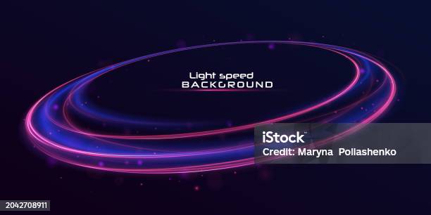 Light Effect Rounded Rounded Neon Line With Light Effect Stock Illustration - Download Image ...