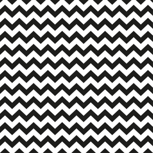 illustrazioni stock, clip art, cartoni animati e icone di tendenza di modello a zig-zag chevron. contrasto bianco nero. design astratto moderno. illustrazione vettoriale. eps 10. - zigzag