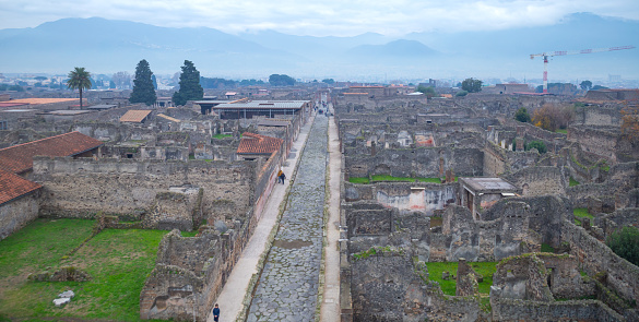 overlook of the ancient Pompeii ruins, Italy