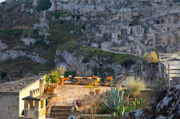 a cozy terrace in Matera  sassi, Italy