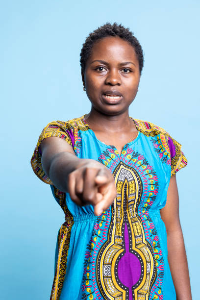 istock African american actress selecting a person to speak with 2042739292