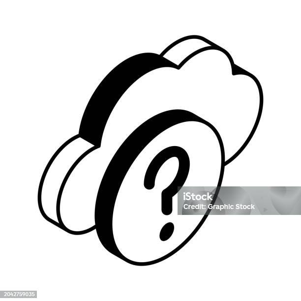 Cloud Query Isometric Vector Design Isolated On White Background Stock ...