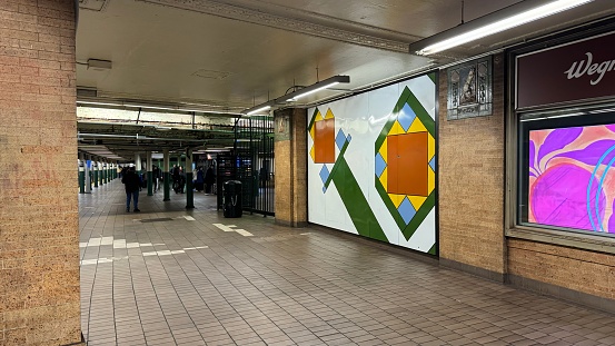 Feb 22, 2024 - New York, NY: Downtown Astor Place subway stop under Wegmans supermarket