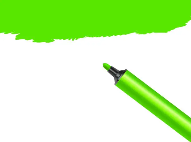 Vector illustration of Green marker pen spot isolated on a white background. Scribble stain artistic artwork
