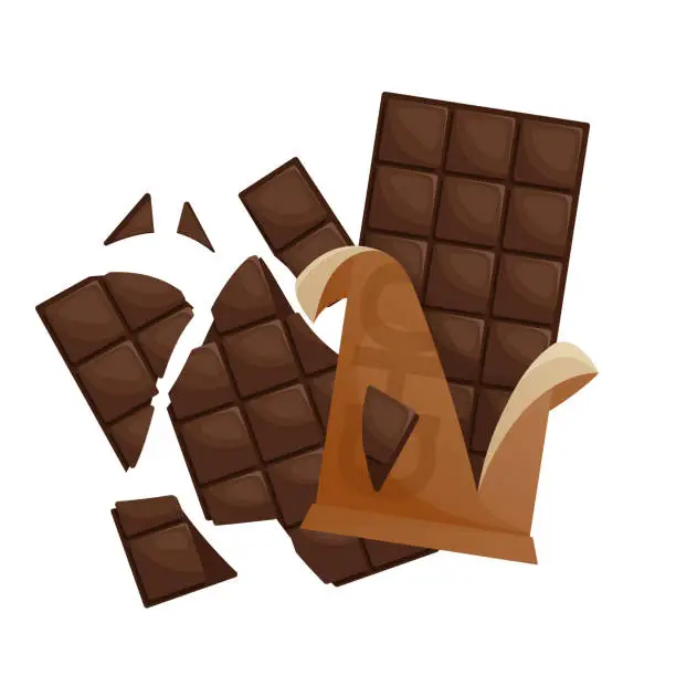 Vector illustration of Chocolate on the white background
