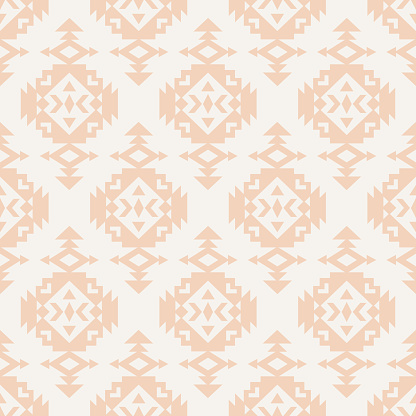 Minimal Boho Southwestern Seamless Pattern Navajo Print. Native American Wallpaper. Scandinavian Background. Ethnic Aztec Ornament for Textile, Surface Design, Wrapping Papers. Vector Illustration