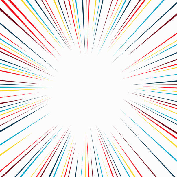 istock Color rays of explosion. Radial speed lines background for comic books. Vector illustration 2042828082