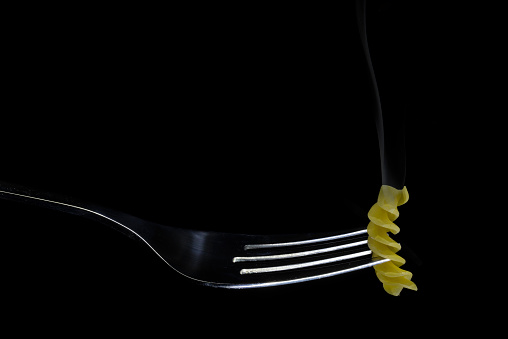 Italian pasta on the fork