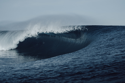 A photo of the worldwide famous Teahupo'o wave. This wave is incredibly dangerous due to its size, strength and because of the very shallow water.
This place will also be the location of the 2024 Olympic Games