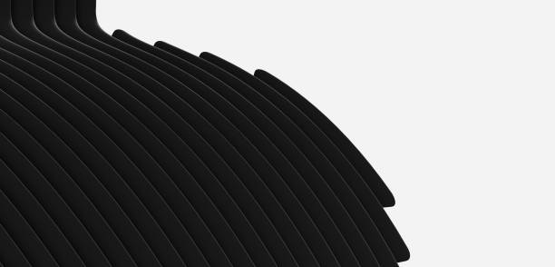 istock Wallpaper lines abstract curves curved stripes black and white background modern backdrop abstract 3d illustration 2042925724