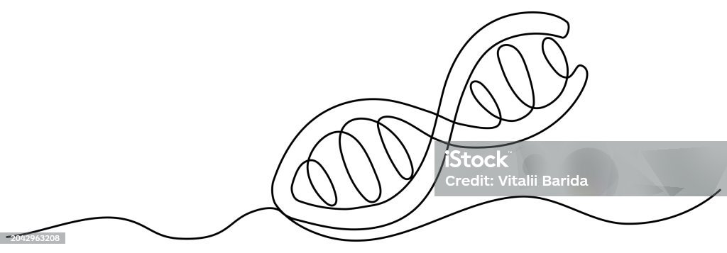 Isolated Dna Drawing Dna Continuous One Line Drawing Stock Illustration - Download Image Now ...
