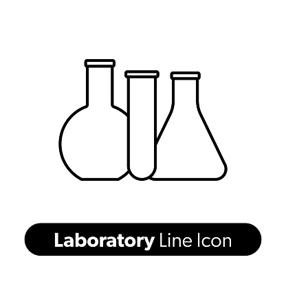 Laboratory Line Icon. Editable Stroke Vector Icon.