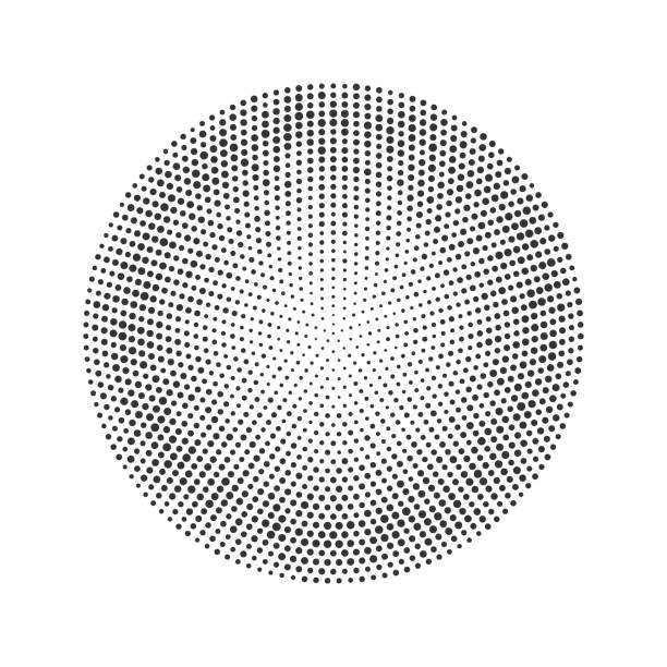 ilustrações de stock, clip art, desenhos animados e ícones de circle halftone pattern dots background. vector circle halftone dots texture - halftone pattern spotted distressed box