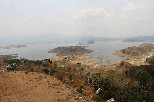 Jati Gede dam in Sumedang during the dry season