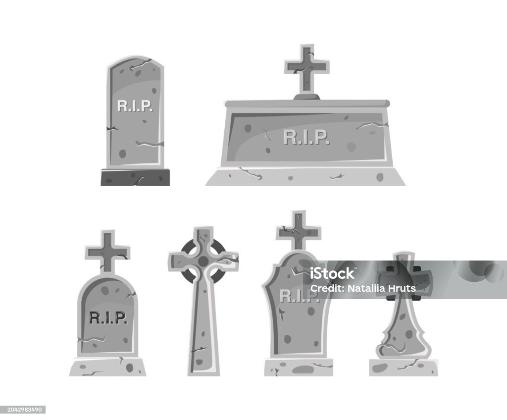 Cemetery Rip Cemetery Graves And Gravestones Tombstone Shape Funeral Elements Rip ...