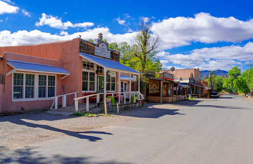 Los Cerillos, New Mexico, United States - September 16, 2023:  Cerrillos Station, located off the famed Turquoise Trail, in the center of historic Cerrillos, New Mexico.