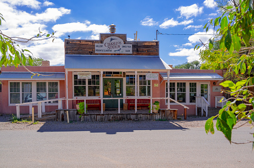 Los Cerillos, New Mexico, United States - September 16, 2023:  Cerrillos Station, located off the famed Turquoise Trail, in the center of historic Cerrillos, New Mexico.
