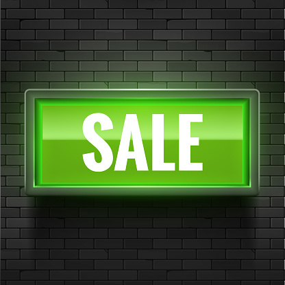Sale store signboard. Store sale light background deal vector banner.