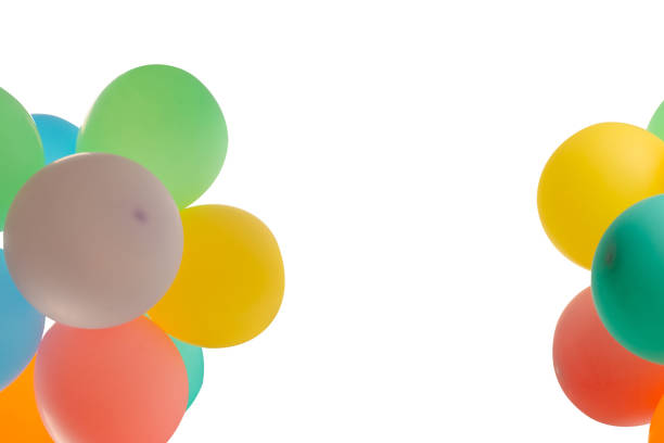 Set of colorful balloons isolated on white background. 3d render