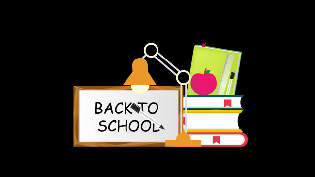 Welcome Back to school icon animation education concept transparent background with alpha channel