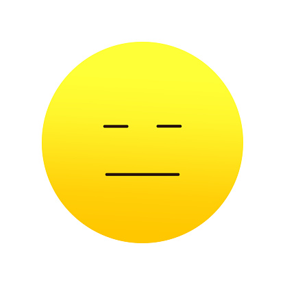 Expressionless face emoji. Neutral mood. Vector illustration. EPS 10. Stock image.