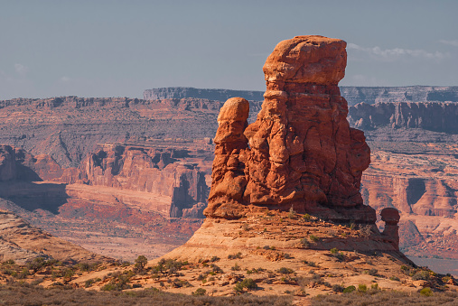 Canyon landscape with rocky sandstone formations