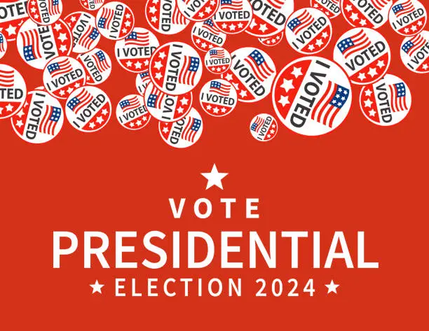 Vector illustration of Presidential Election Vote Background With Copy Space