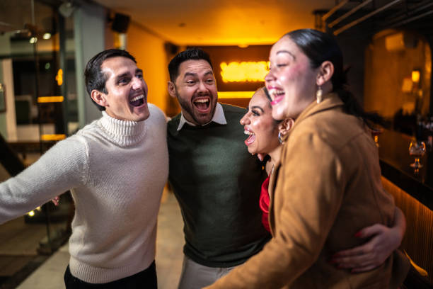 istock Friends singing on party at bar 2043107053