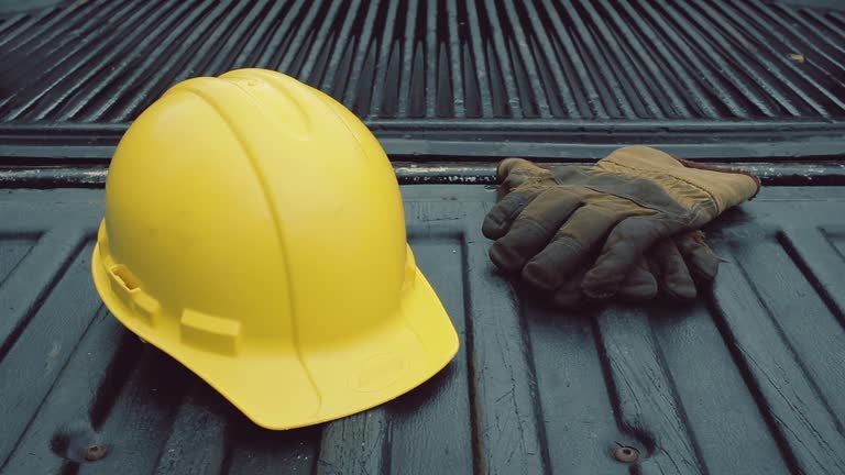 Hard Hat And Work Gloves