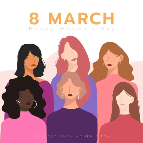 Vector illustration of Illustration celebrating International Women's Day type two