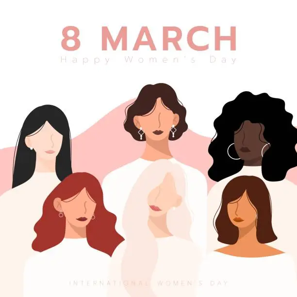 Vector illustration of Illustration celebrating International Women's Day type one