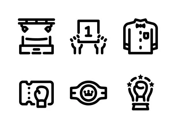 Vector illustration of Simple Set of Boxing Vector Line Icons