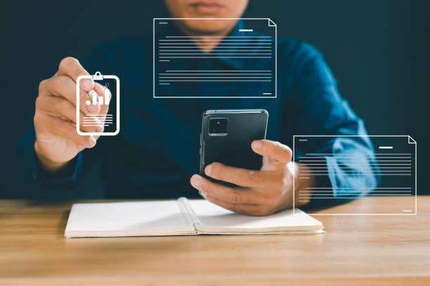 istock The businessman did an online inventory survey with his computer 2043143740