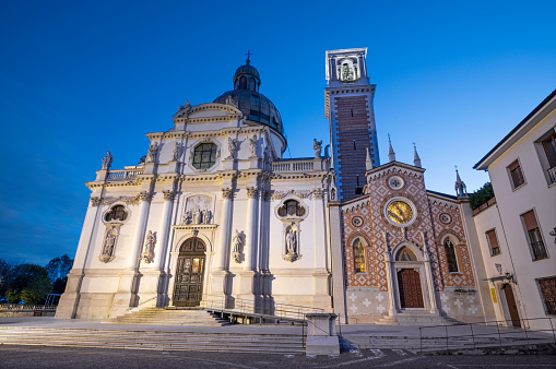 Vicenza - The church Santuario Santa Maria di Monte Berico at dusk.