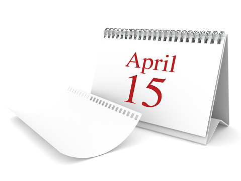 Tax day April 15 calendar