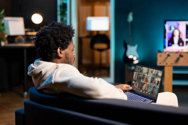 istock Manager holds video conference meeting with remotely working international team 2043167007
