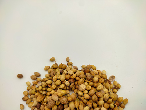 Focus scene on spices - coriander seeds
