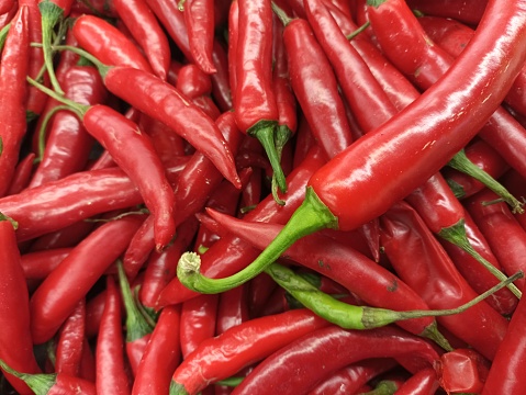 Red Chilis in supermarket