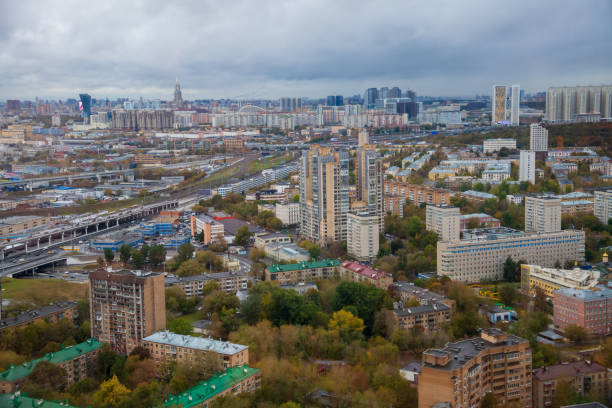 istock High angle autumn Moscow cityscape 2043205335