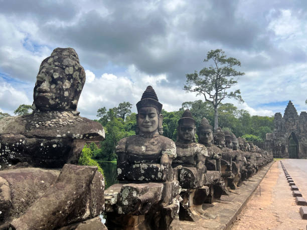 istock Angkor Thom  Statues, on the bridge of gods. 2043256069