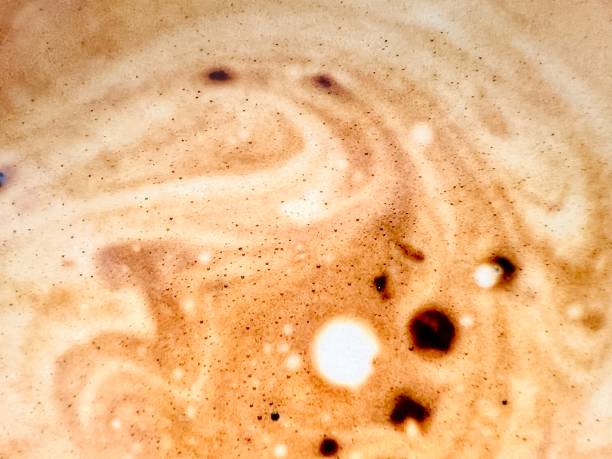 istock Close up milk coffee foam isolated background 2043272909