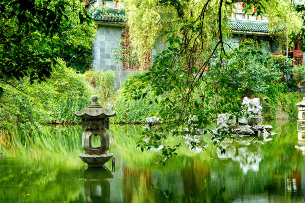 Kyoto garden scenery in summer