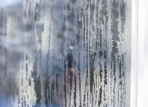 Detail of ice formations on window
