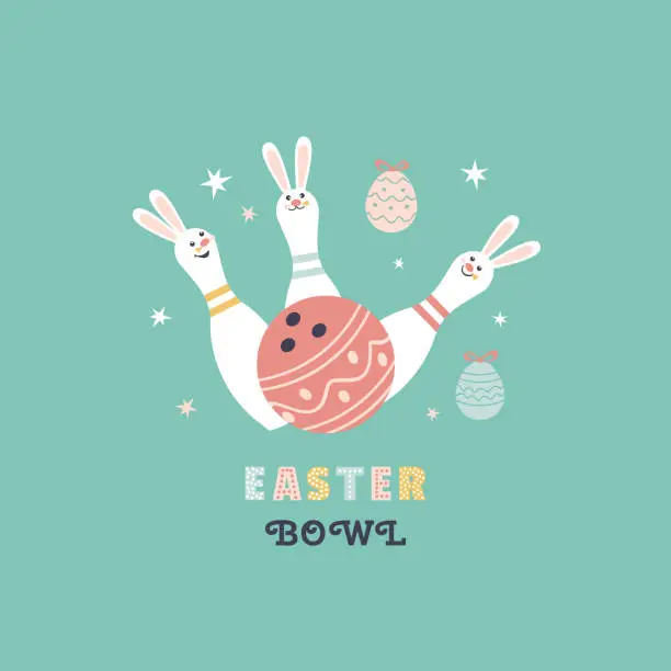 Vector illustration of Easter Bowl festive event cute design vector icon